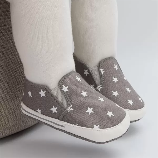Meckior Infant Baby Girls Boys Canvas Shoes Soft Sole Toddler Slip On Newborn Crib Moccasins Casual Sneaker Austin Boys Flat Lazy Loafers First Walkers Skate ShoeZ06Gray