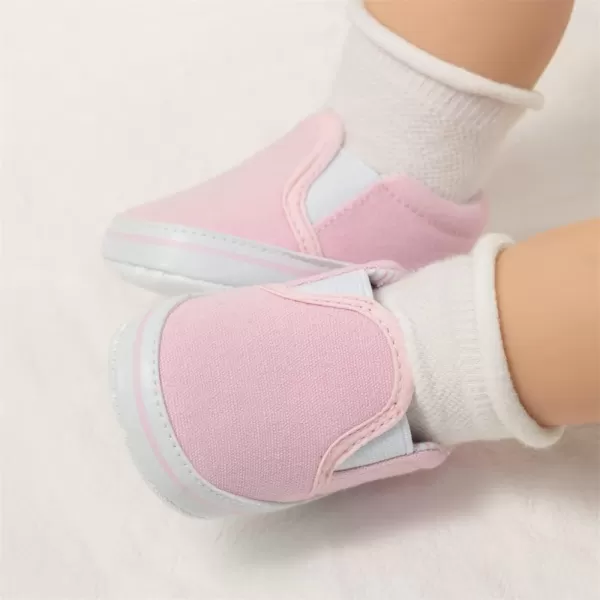 Meckior Infant Baby Girls Boys Canvas Shoes Soft Sole Toddler Slip On Newborn Crib Moccasins Casual Sneaker Austin Boys Flat Lazy Loafers First Walkers Skate ShoeD20Pink