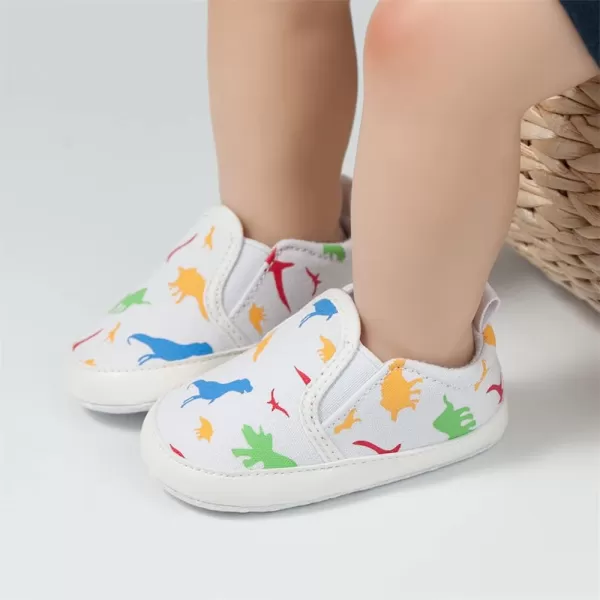 Meckior Infant Baby Girls Boys Canvas Shoes Soft Sole Toddler Slip On Newborn Crib Moccasins Casual Sneaker Austin Boys Flat Lazy Loafers First Walkers Skate ShoeD01White