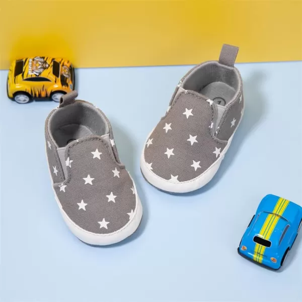 Meckior Infant Baby Girls Boys Canvas Shoes Soft Sole Toddler Slip On Newborn Crib Moccasins Casual Sneaker Austin Boys Flat Lazy Loafers First Walkers Skate ShoeZ06Gray