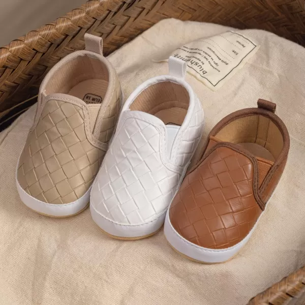 Meckior Infant Baby Girls Boys Canvas Shoes Soft Sole Toddler Slip On Newborn Crib Moccasins Casual Sneaker Austin Boys Flat Lazy Loafers First Walkers Skate ShoeB01Beige