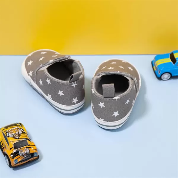 Meckior Infant Baby Girls Boys Canvas Shoes Soft Sole Toddler Slip On Newborn Crib Moccasins Casual Sneaker Austin Boys Flat Lazy Loafers First Walkers Skate ShoeZ06Gray