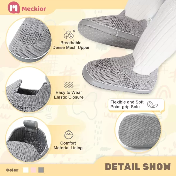 Meckior Infant Baby Girls Boys Canvas Shoes Soft Sole Toddler Slip On Newborn Crib Moccasins Casual Sneaker Austin Boys Flat Lazy Loafers First Walkers Skate ShoeE20Gray