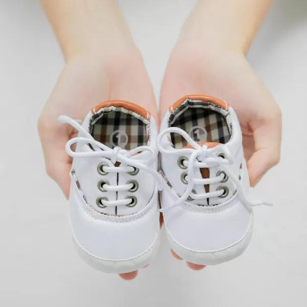 Meckior Infant Baby Girls Boys Canvas Shoes Soft Sole Toddler Slip On Newborn Crib Moccasins Casual Sneaker Austin Boys Flat Lazy Loafers First Walkers Skate ShoeB10White