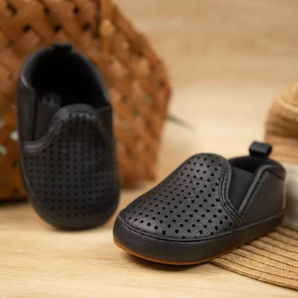 Meckior Infant Baby Girls Boys Canvas Shoes Soft Sole Toddler Slip On Newborn Crib Moccasins Casual Sneaker Austin Boys Flat Lazy Loafers First Walkers Skate ShoeG10Black