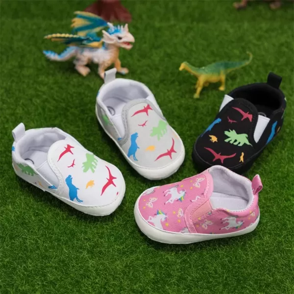 Meckior Infant Baby Girls Boys Canvas Shoes Soft Sole Toddler Slip On Newborn Crib Moccasins Casual Sneaker Austin Boys Flat Lazy Loafers First Walkers Skate ShoeD01Pink