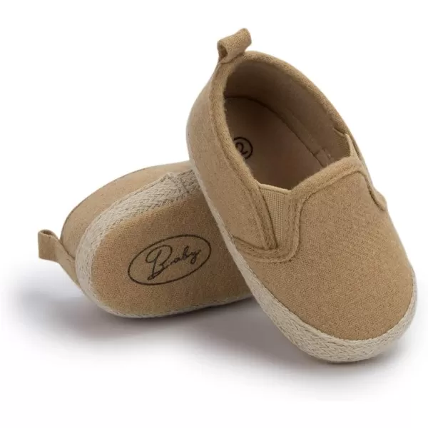Meckior Infant Baby Girls Boys Canvas Shoes Soft Sole Toddler Slip On Newborn Crib Moccasins Casual Sneaker Austin Boys Flat Lazy Loafers First Walkers Skate ShoeE01Khaki