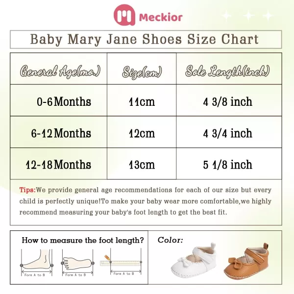 Meckior Infant Baby Girls Boys Handmade Princess Flats Toddler First Walkers Soft PU Leather NonSlip Crib Wedding Dress ShoesA01White