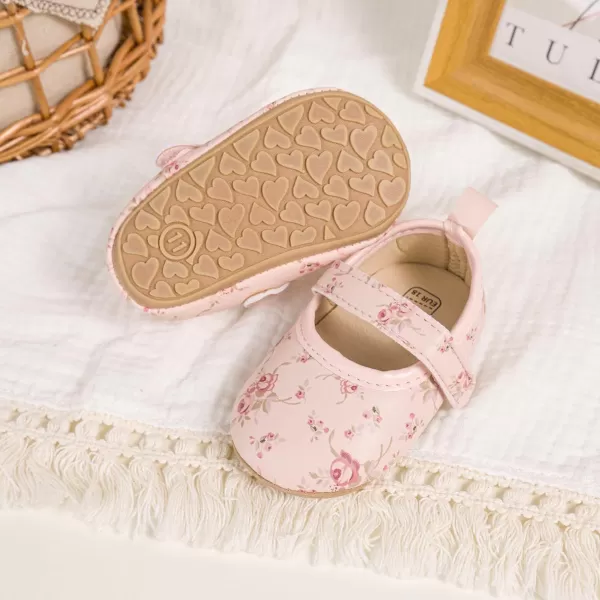 Meckior Infant Baby Girls Boys Handmade Princess Flats Toddler First Walkers Soft PU Leather NonSlip Crib Wedding Dress ShoesA08Pink