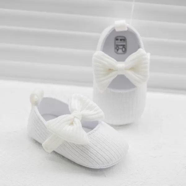 Meckior Infant Baby Girls Boys Handmade Princess Flats Toddler First Walkers Soft PU Leather NonSlip Crib Wedding Dress ShoesZ18White
