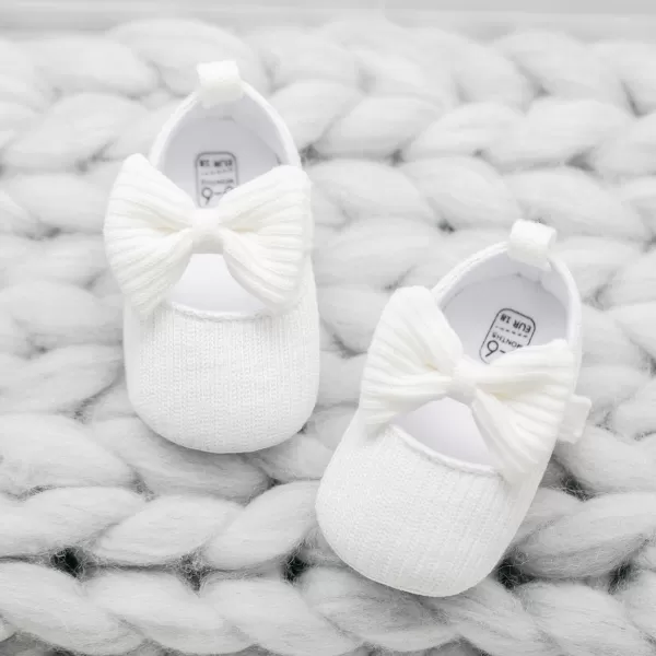 Meckior Infant Baby Girls Boys Handmade Princess Flats Toddler First Walkers Soft PU Leather NonSlip Crib Wedding Dress ShoesZ18White