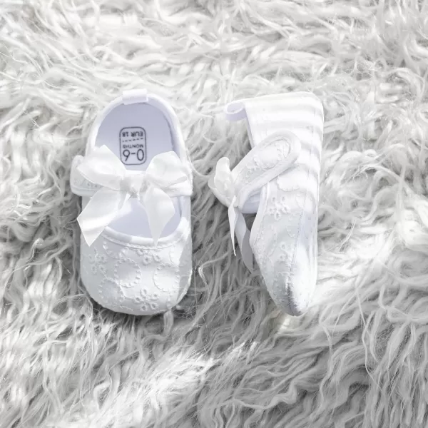 Meckior Infant Baby Girls Boys Handmade Princess Flats Toddler First Walkers Soft PU Leather NonSlip Crib Wedding Dress ShoesZ19White