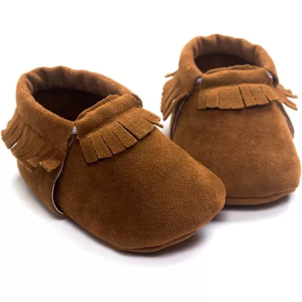 Meckior Infant Baby Girls Boys Premium Soft Sole Tassel Bowknot Moccasins Toddler Prewalker Princess AntiSlip Crib Baptism Loafers ShoesA01Coffee