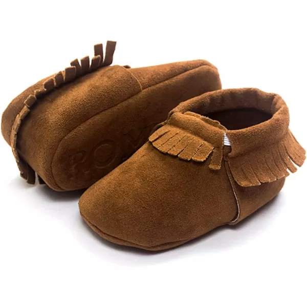 Meckior Infant Baby Girls Boys Premium Soft Sole Tassel Bowknot Moccasins Toddler Prewalker Princess AntiSlip Crib Baptism Loafers ShoesA01Coffee