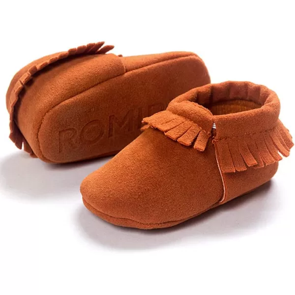 Meckior Infant Baby Girls Boys Premium Soft Sole Tassel Bowknot Moccasins Toddler Prewalker Princess AntiSlip Crib Baptism Loafers ShoesA02Little Brown