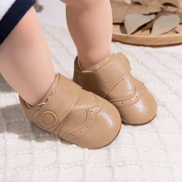 Meckior Infant Baby Girls Boys Premium Soft Sole Tassel Bowknot Moccasins Toddler Prewalker Princess AntiSlip Crib Baptism Loafers ShoesBApricot