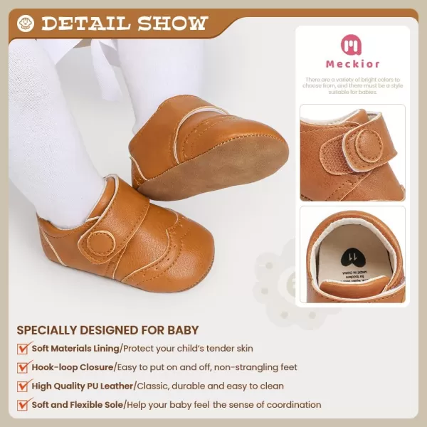 Meckior Infant Baby Girls Boys Premium Soft Sole Tassel Bowknot Moccasins Toddler Prewalker Princess AntiSlip Crib Baptism Loafers ShoesBBrown