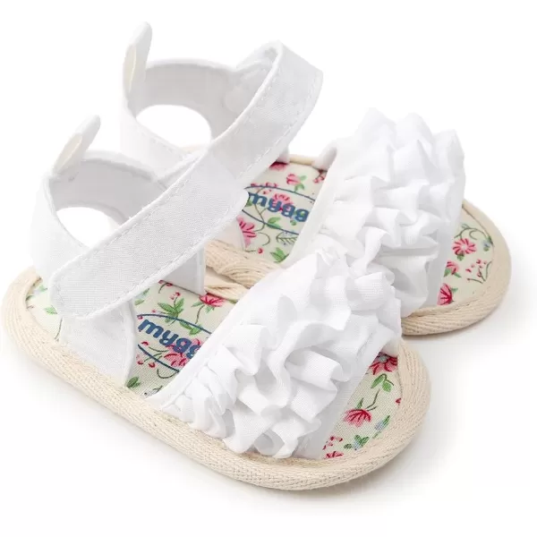 Meckior Infant Baby Girls Boys Summer Sandals Open Toe Lace Princess Dress Wedding Flats Shoes Newborn Toddler Soft Nonslip Sole First Walker Crib ShoesA01White With Soft Sole