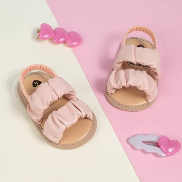 Meckior Infant Baby Girls Boys Summer Sandals Open Toe Lace Princess Dress Wedding Flats Shoes Newborn Toddler Soft Nonslip Sole First Walker Crib ShoesAPink