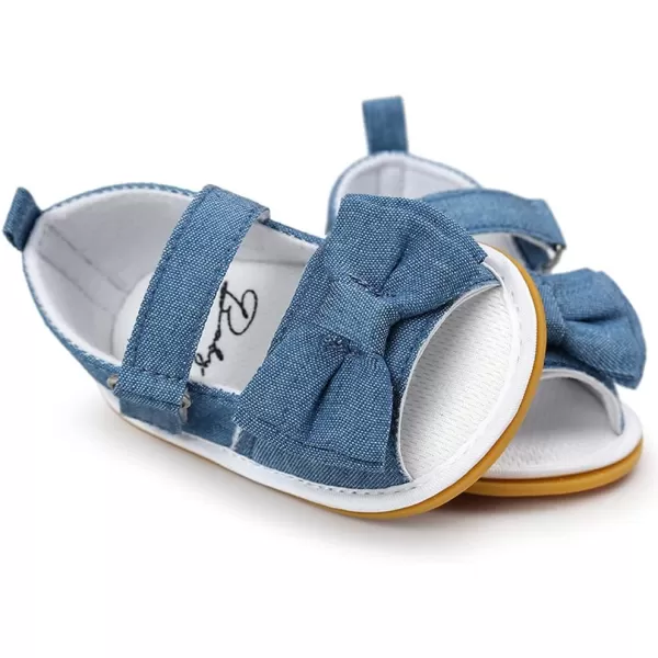 Meckior Infant Baby Girls Boys Summer Sandals Open Toe Lace Princess Dress Wedding Flats Shoes Newborn Toddler Soft Nonslip Sole First Walker Crib ShoesB05Blue