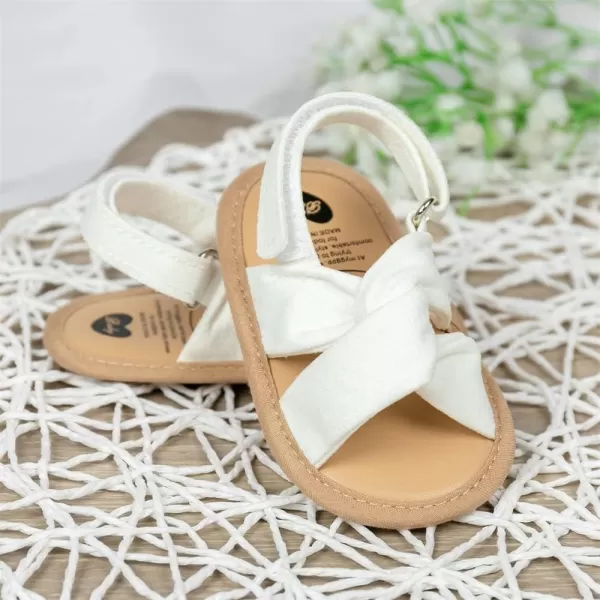 Meckior Infant Baby Girls Boys Summer Sandals Open Toe Lace Princess Dress Wedding Flats Shoes Newborn Toddler Soft Nonslip Sole First Walker Crib ShoesA02White