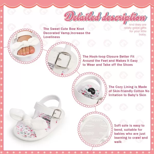 Meckior Infant Baby Girls Boys Summer Sandals Open Toe Lace Princess Dress Wedding Flats Shoes Newborn Toddler Soft Nonslip Sole First Walker Crib ShoesA10White