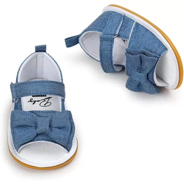 Meckior Infant Baby Girls Boys Summer Sandals Open Toe Lace Princess Dress Wedding Flats Shoes Newborn Toddler Soft Nonslip Sole First Walker Crib ShoesB05Blue