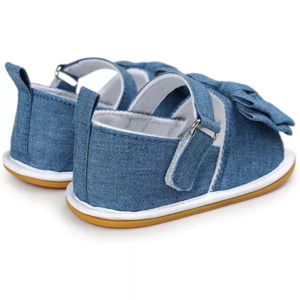 Meckior Infant Baby Girls Boys Summer Sandals Open Toe Lace Princess Dress Wedding Flats Shoes Newborn Toddler Soft Nonslip Sole First Walker Crib ShoesB05Blue