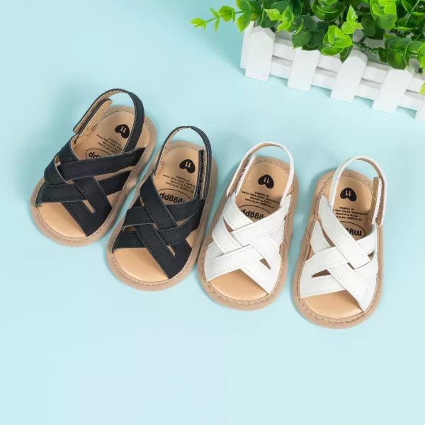 Meckior Infant Baby Girls Boys Summer Sandals Open Toe Lace Princess Dress Wedding Flats Shoes Newborn Toddler Soft Nonslip Sole First Walker Crib ShoesA01Black