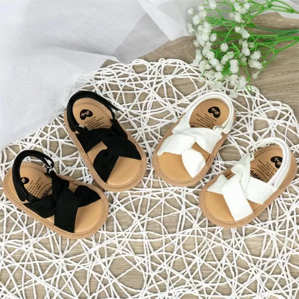 Meckior Infant Baby Girls Boys Summer Sandals Open Toe Lace Princess Dress Wedding Flats Shoes Newborn Toddler Soft Nonslip Sole First Walker Crib ShoesA02White