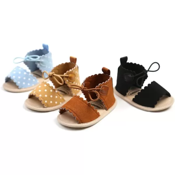 Meckior Infant Baby Girls Boys Summer Sandals Open Toe Lace Princess Dress Wedding Flats Shoes Newborn Toddler Soft Nonslip Sole First Walker Crib ShoesA04Brown