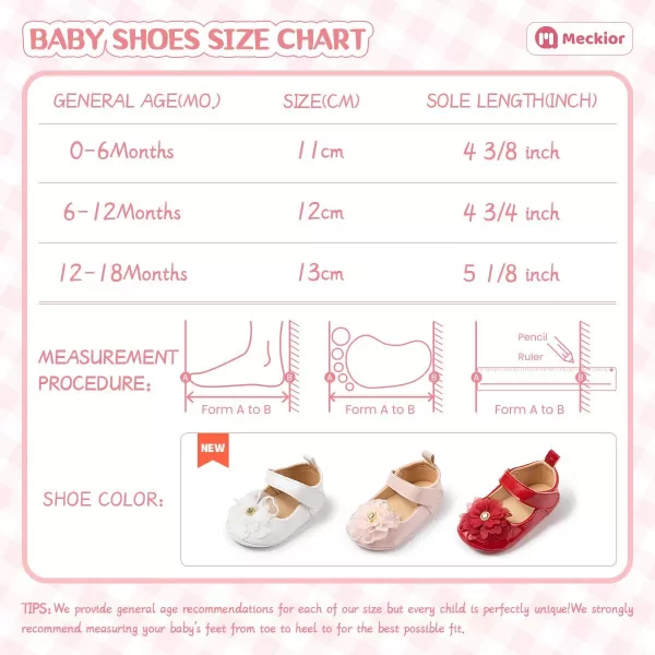 Meckior Infant Baby Girls Soft Sole Bowknot Princess Wedding Dress Mary Jane Flats Prewalker Newborn Light Baby Sneaker ShoesB01Red