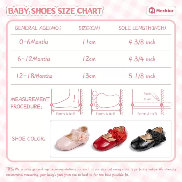 Meckior Infant Baby Girls Soft Sole Bowknot Princess Wedding Dress Mary Jane Flats Prewalker Newborn Light Baby Sneaker ShoesB03Red