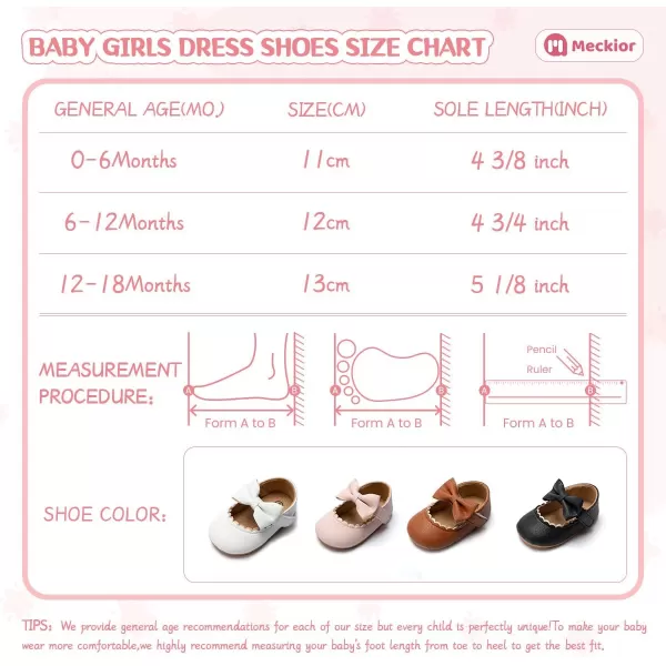 Meckior Infant Baby Girls Soft Sole Bowknot Princess Wedding Dress Mary Jane Flats Prewalker Newborn Light Baby Sneaker ShoesC01White