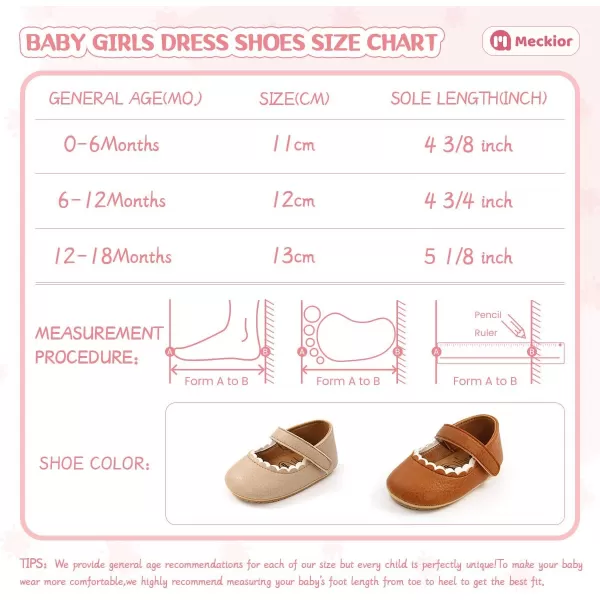 Meckior Infant Baby Girls Soft Sole Bowknot Princess Wedding Dress Mary Jane Flats Prewalker Newborn Light Baby Sneaker ShoesD01Little Brown