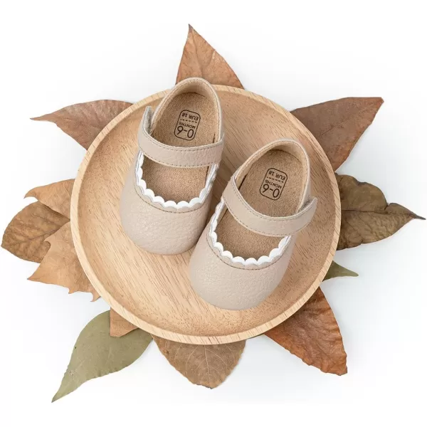 Meckior Infant Baby Girls Soft Sole Bowknot Princess Wedding Dress Mary Jane Flats Prewalker Newborn Light Baby Sneaker ShoesD01Little Brown
