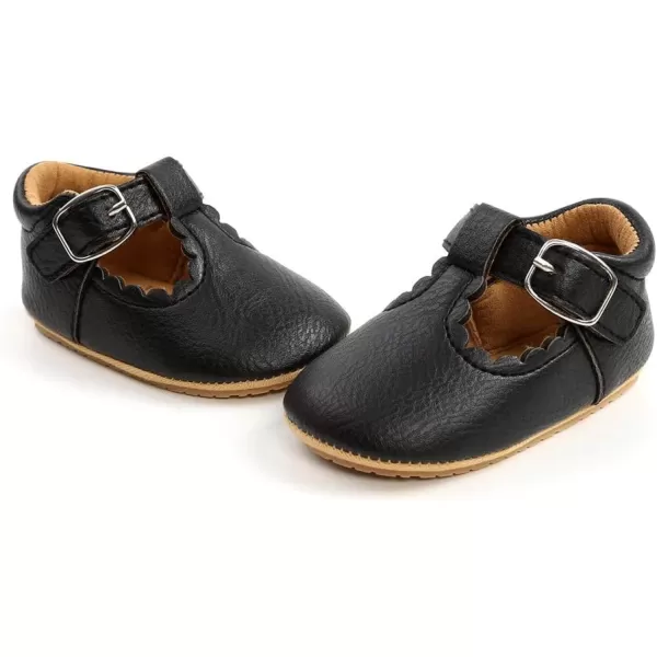 Meckior Infant Baby Girls Soft Sole Bowknot Princess Wedding Dress Mary Jane Flats Prewalker Newborn Light Baby Sneaker ShoesE20Black