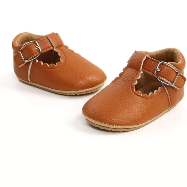 Meckior Infant Baby Girls Soft Sole Bowknot Princess Wedding Dress Mary Jane Flats Prewalker Newborn Light Baby Sneaker ShoesE20Brown