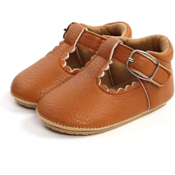 Meckior Infant Baby Girls Soft Sole Bowknot Princess Wedding Dress Mary Jane Flats Prewalker Newborn Light Baby Sneaker ShoesE20Brown