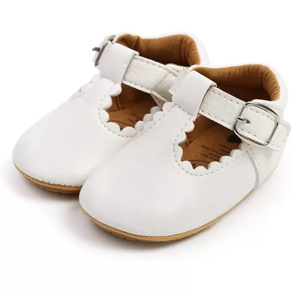 Meckior Infant Baby Girls Soft Sole Bowknot Princess Wedding Dress Mary Jane Flats Prewalker Newborn Light Baby Sneaker ShoesE20White