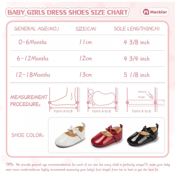 Meckior Infant Baby Girls Soft Sole Bowknot Princess Wedding Dress Mary Jane Flats Prewalker Newborn Light Baby Sneaker ShoesF20Red