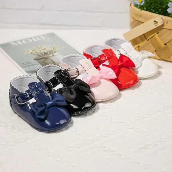 Meckior Infant Baby Girls Soft Sole Bowknot Princess Wedding Dress Mary Jane Flats Prewalker Newborn Light Baby Sneaker ShoesH20Blue