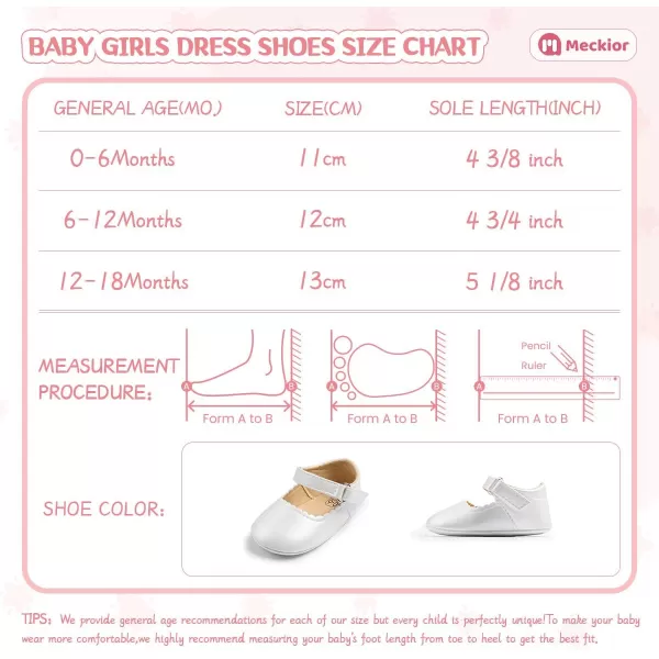Meckior Infant Baby Girls Soft Sole Bowknot Princess Wedding Dress Mary Jane Flats Prewalker Newborn Light Baby Sneaker ShoesI01White