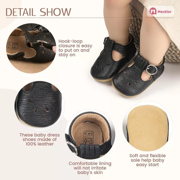 Meckior Infant Baby Girls Soft Sole Bowknot Princess Wedding Dress Mary Jane Flats Prewalker Newborn Light Baby Sneaker ShoesQ14Black
