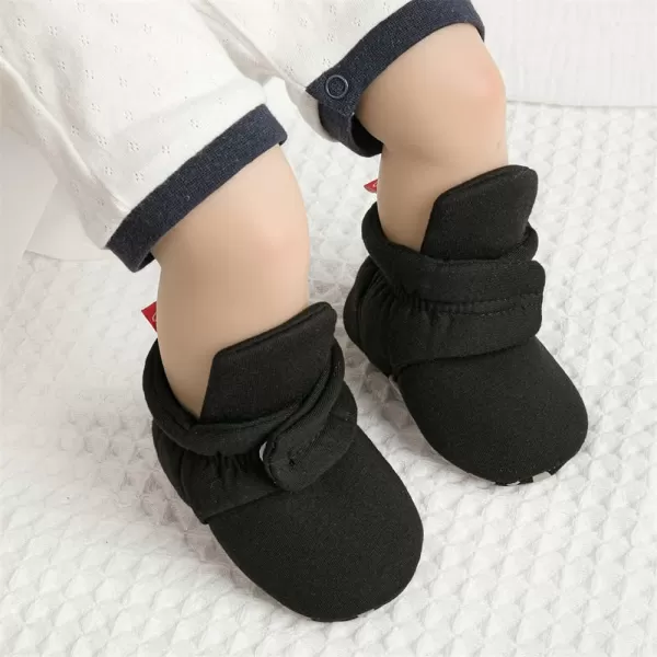 Meckior Newborn Infant Baby Girls Boys Warm Fleece Winter Booties First Walkers Slippers ShoesA10Black