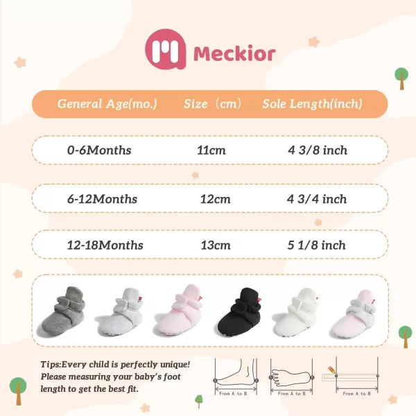 Meckior Newborn Infant Baby Girls Boys Warm Fleece Winter Booties First Walkers Slippers ShoesA10Deep Grey