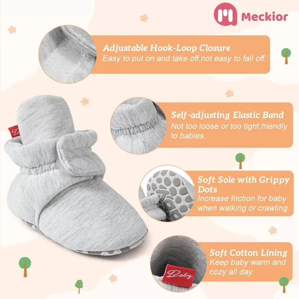 Meckior Newborn Infant Baby Girls Boys Warm Fleece Winter Booties First Walkers Slippers ShoesA10Little Grey