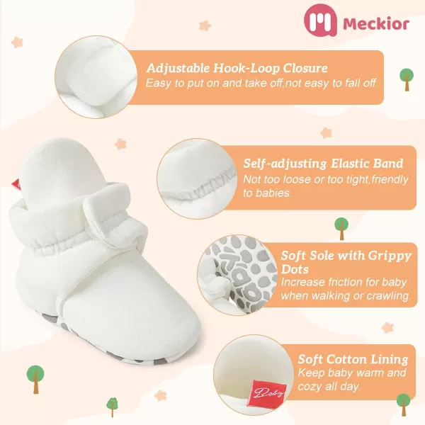 Meckior Newborn Infant Baby Girls Boys Warm Fleece Winter Booties First Walkers Slippers ShoesA10White