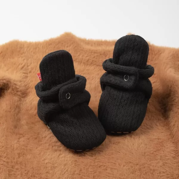 Meckior Newborn Infant Baby Girls Boys Warm Fleece Winter Booties First Walkers Slippers ShoesA12Black