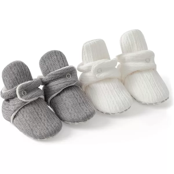 Meckior Newborn Infant Baby Girls Boys Warm Fleece Winter Booties First Walkers Slippers ShoesA12Gray